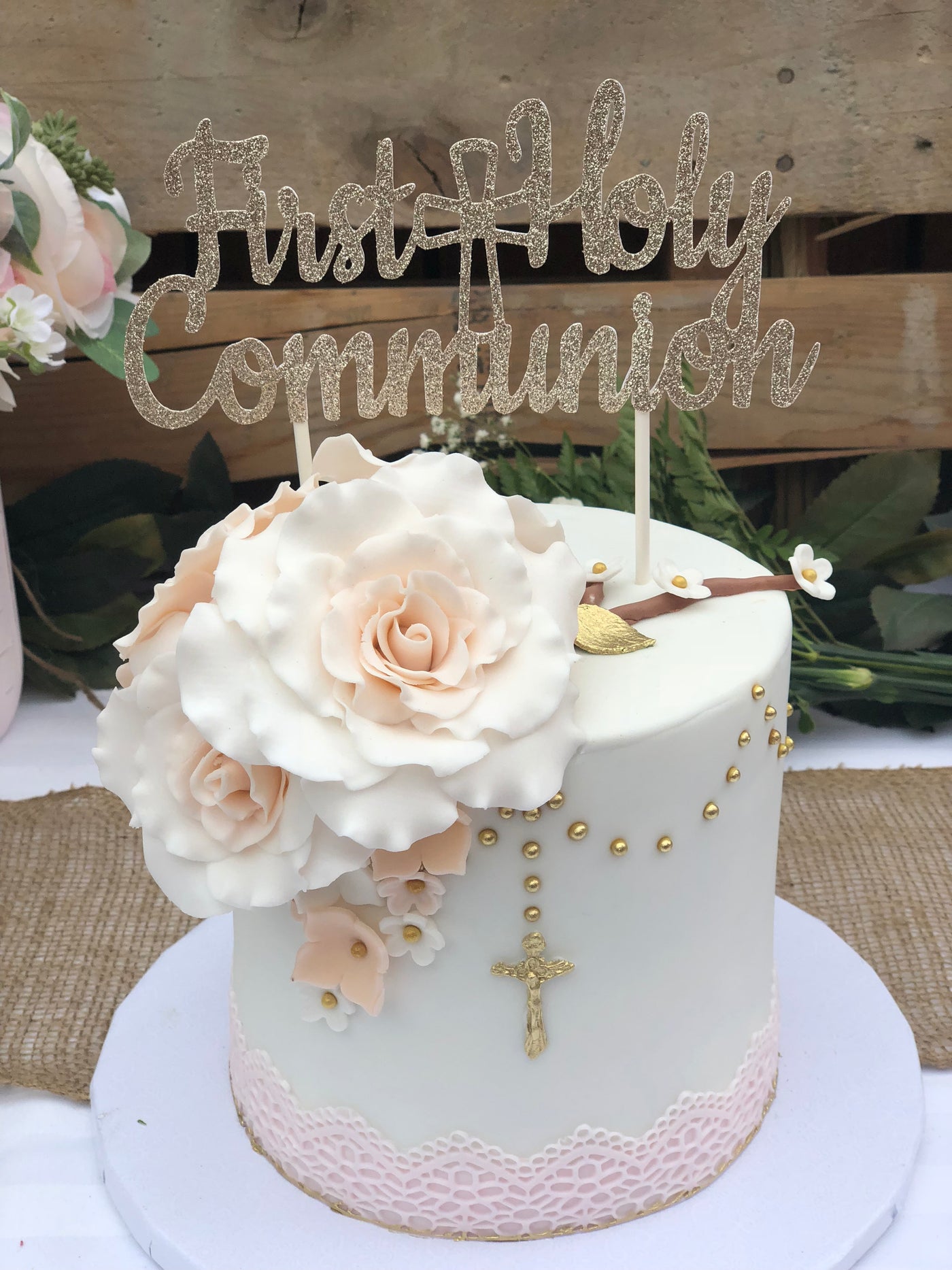 First Communion Cake Topper, First Holy Communion Cake Topper, Communion Cake Topper, First Communion Cake, Religious Cake Decoration