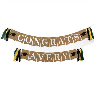 Graduation Name Banner, Class of 2025 Banner, Congratulations Banner, Custom Graduation Banner, Graduation Decor, Class of 2025 Bunting