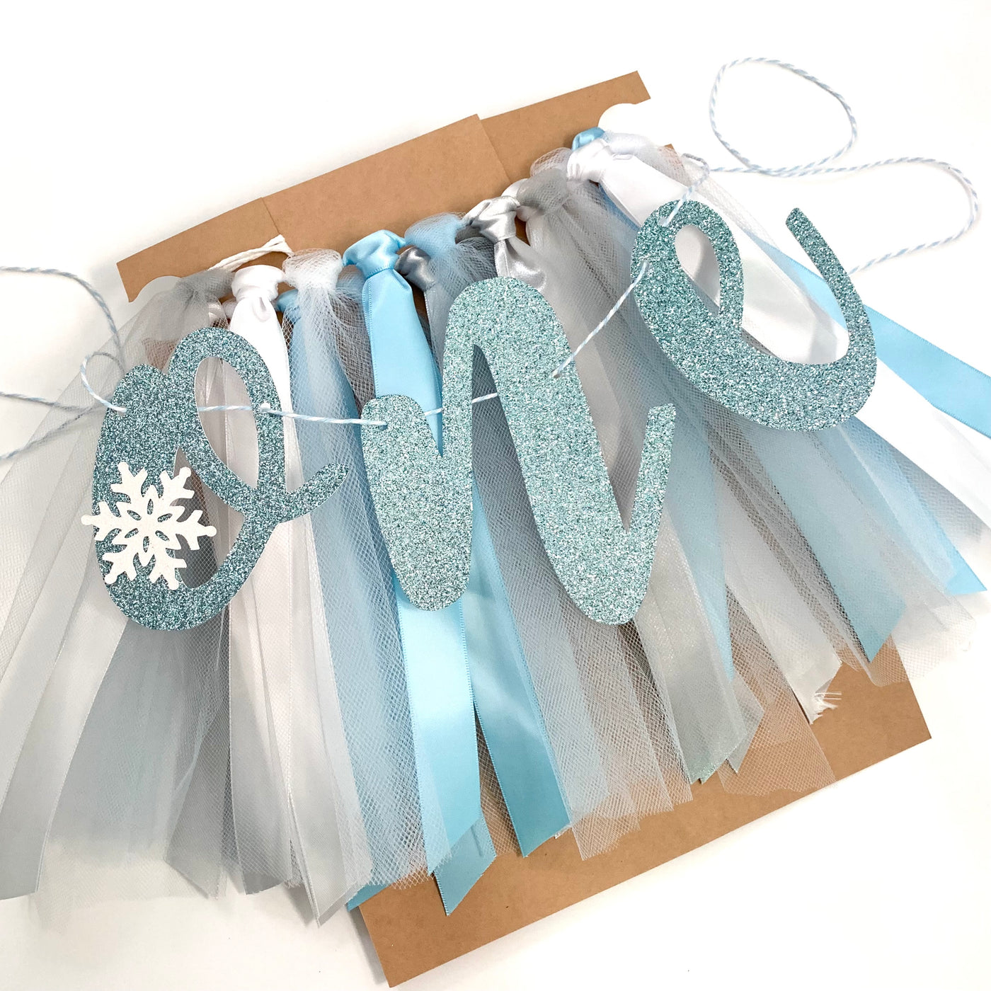 Winter Onederland Snowflake First Birthday High Chair Tutu Skirt Banner LB