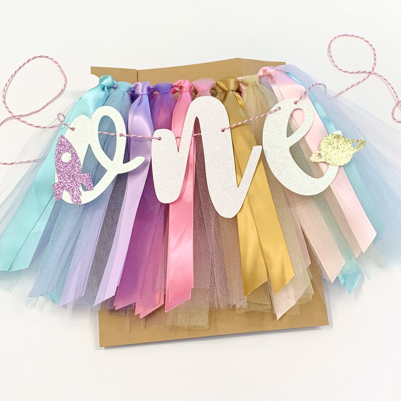 First Trip Around the Sun Outer Space First Birthday Theme High Chair Tutu Skirt Banner AQ