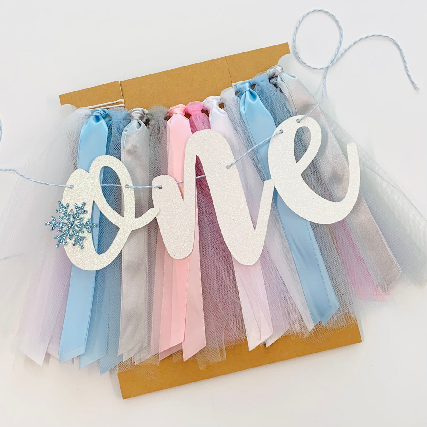 Winter Onederland First Birthday Snowflake High Chair Tutu Skirt Banner BBY