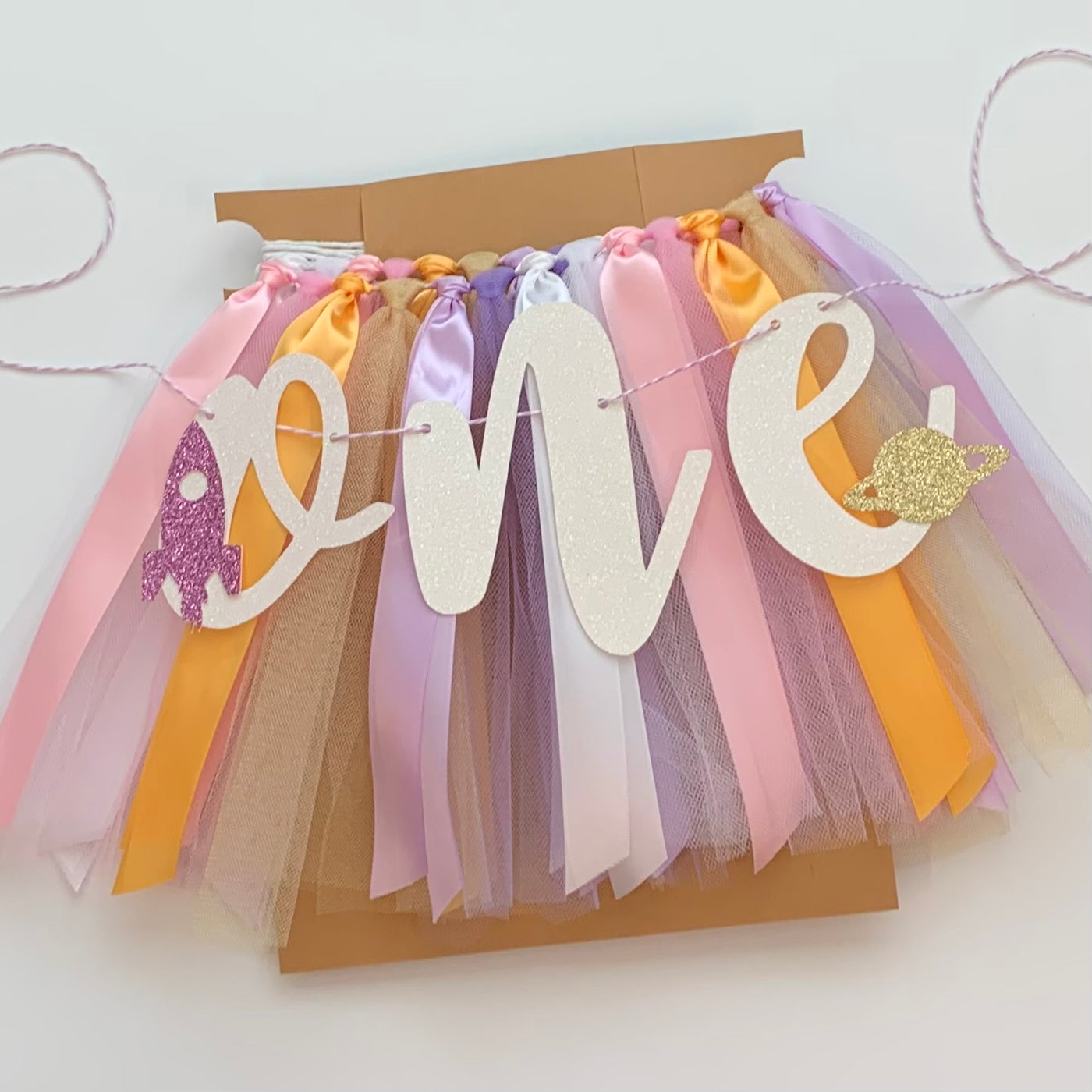 First Trip Around the Sun Outer Space First Birthday Theme High Chair Tutu Skirt Banner GD