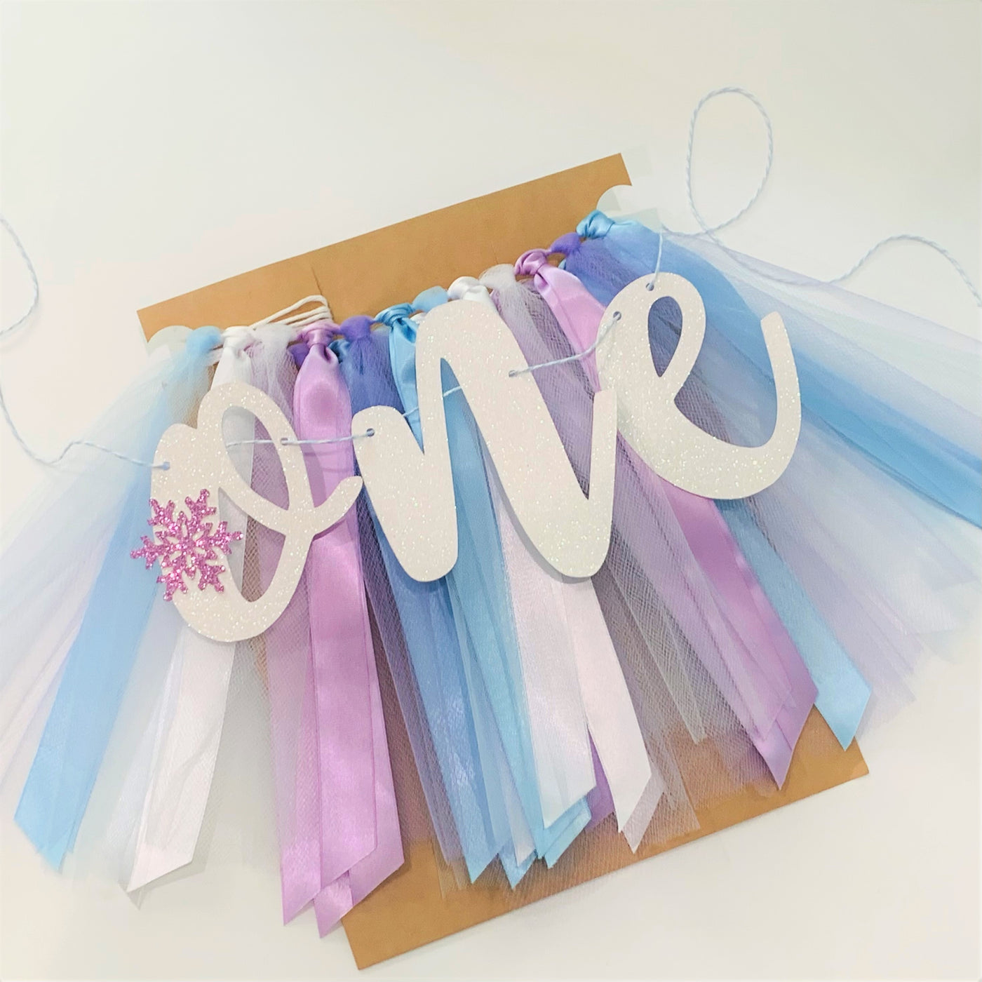 Winter Onederland Snowflake First Birthday High Chair Tutu Skirt Banner LVB