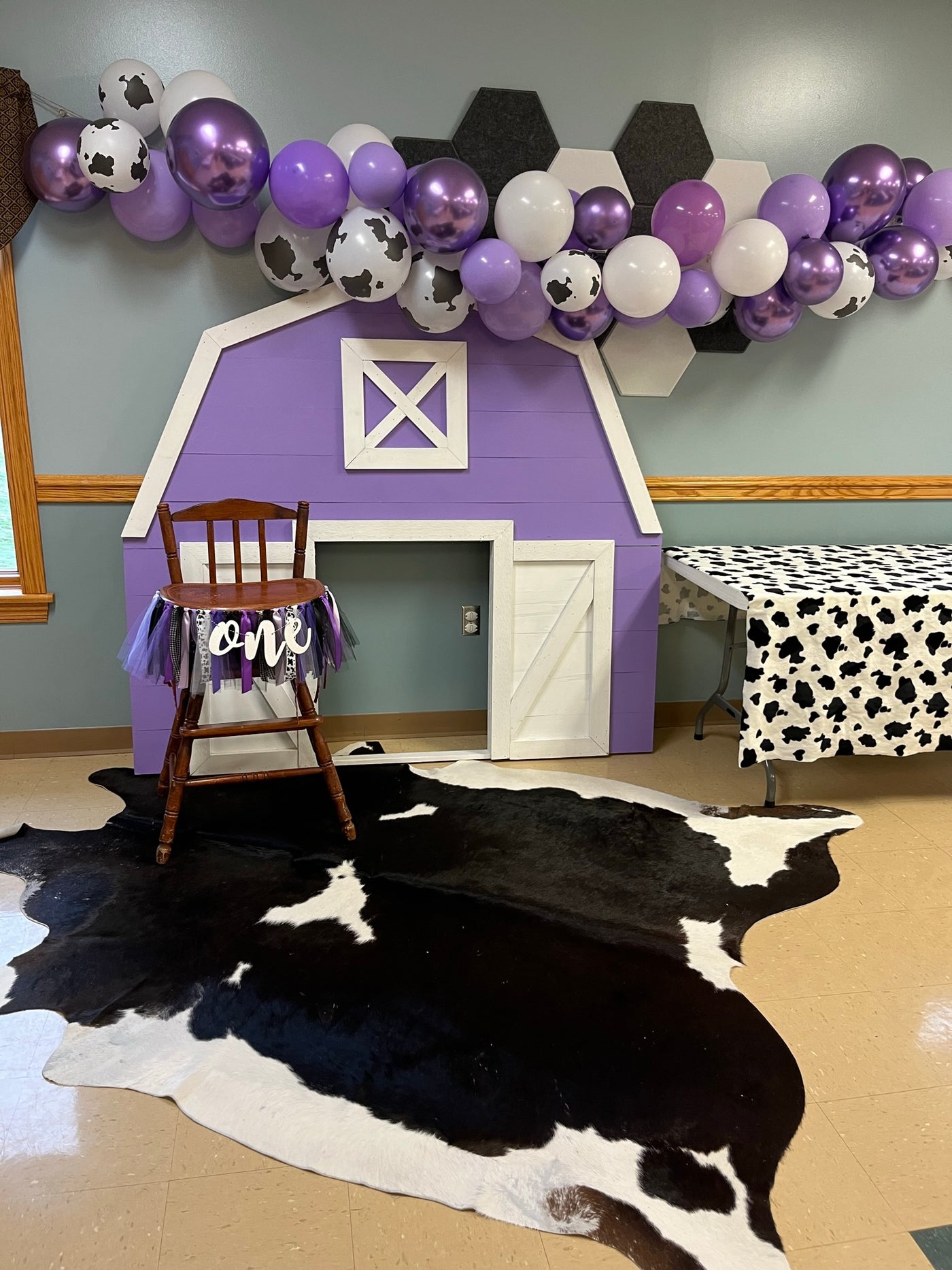 Holy Cow I’m One Farm Birthday Party Theme High Chair Banner Tutu Skirt PRPL