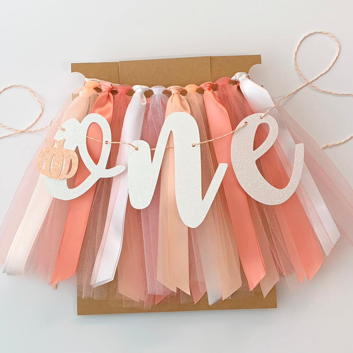 Our Little Pumpkin Is Turning One High Chair Tutu Skirt Banner, First Birthday Party Decorations