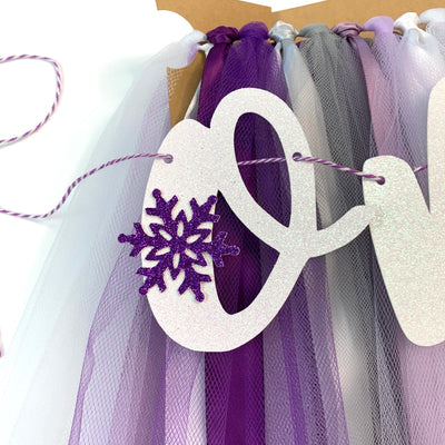 Winter Onederland Snowflake High Chair Tutu Skirt Banner PLM