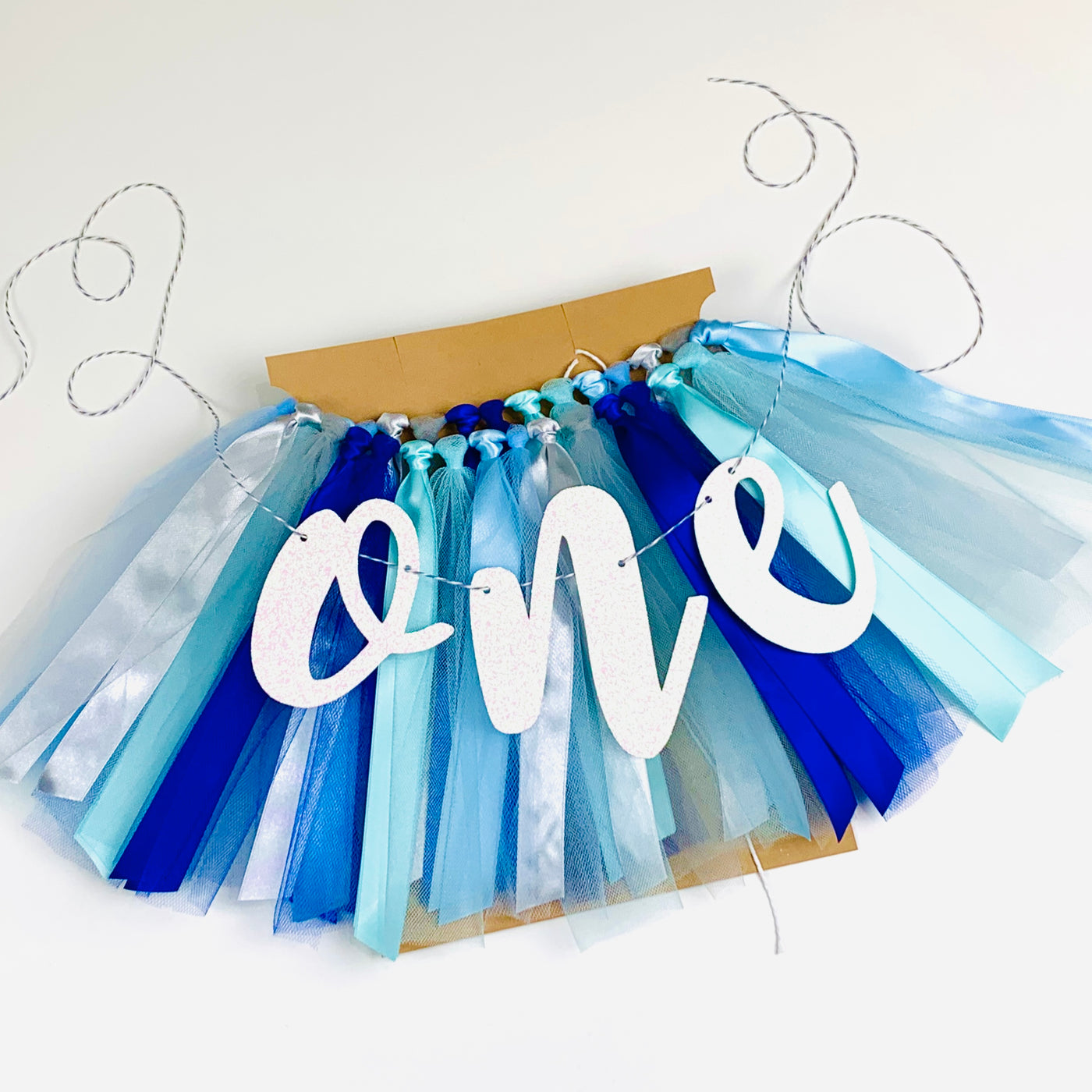 Ice Princess Blue and Aqua High Chair Tutu Skirt Banner