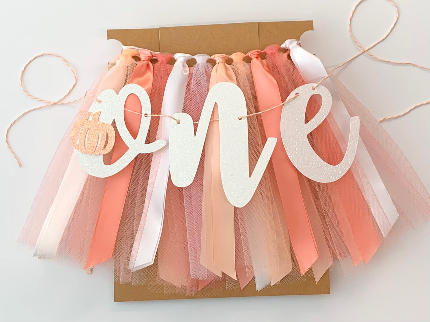 Our Little Pumpkin Is Turning One High Chair Tutu Skirt Banner, First Birthday Party Decorations