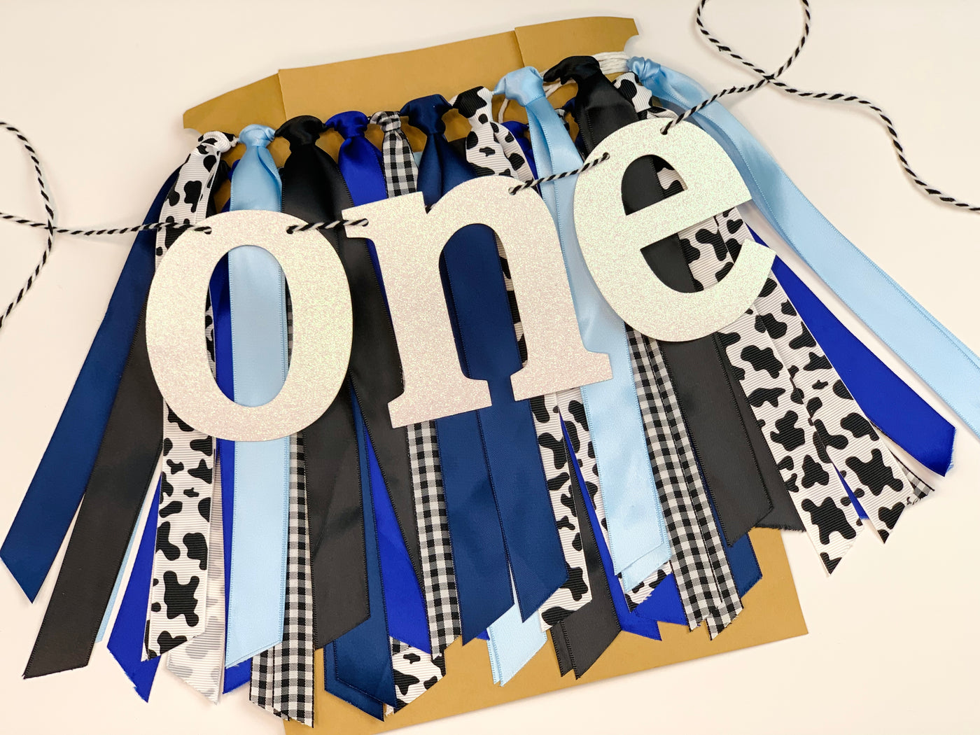 Holy Cow I’m One Farm Birthday Party Theme High Chair Banner Tutu Skirt BOY BL