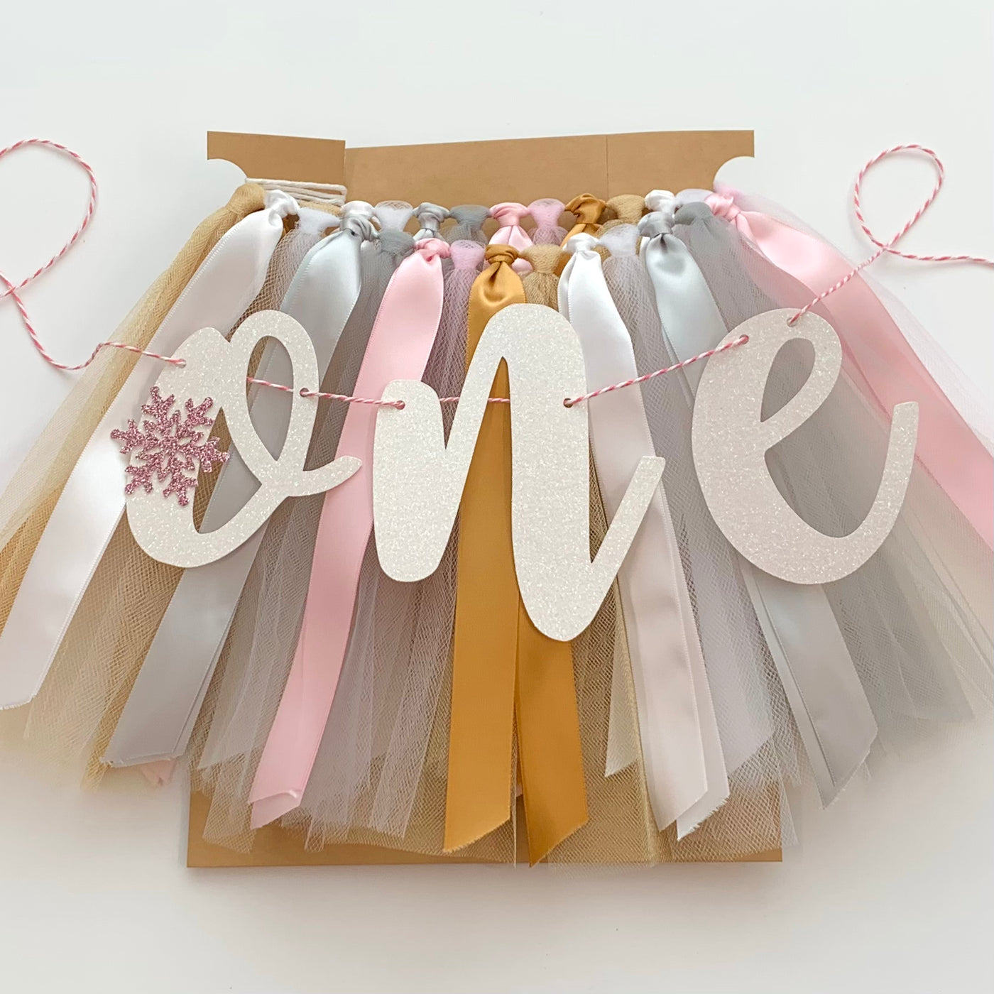 Winter Onederland Snowflake High Chair Tutu Skirt Banner JWL