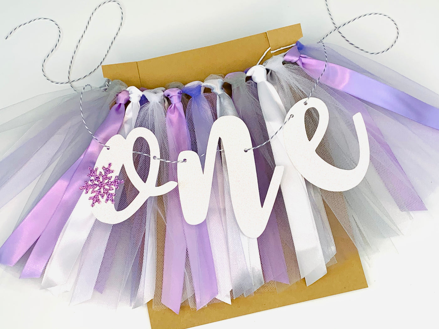 Winter Onederland Snowflake High Chair Tutu Skirt Banner LV