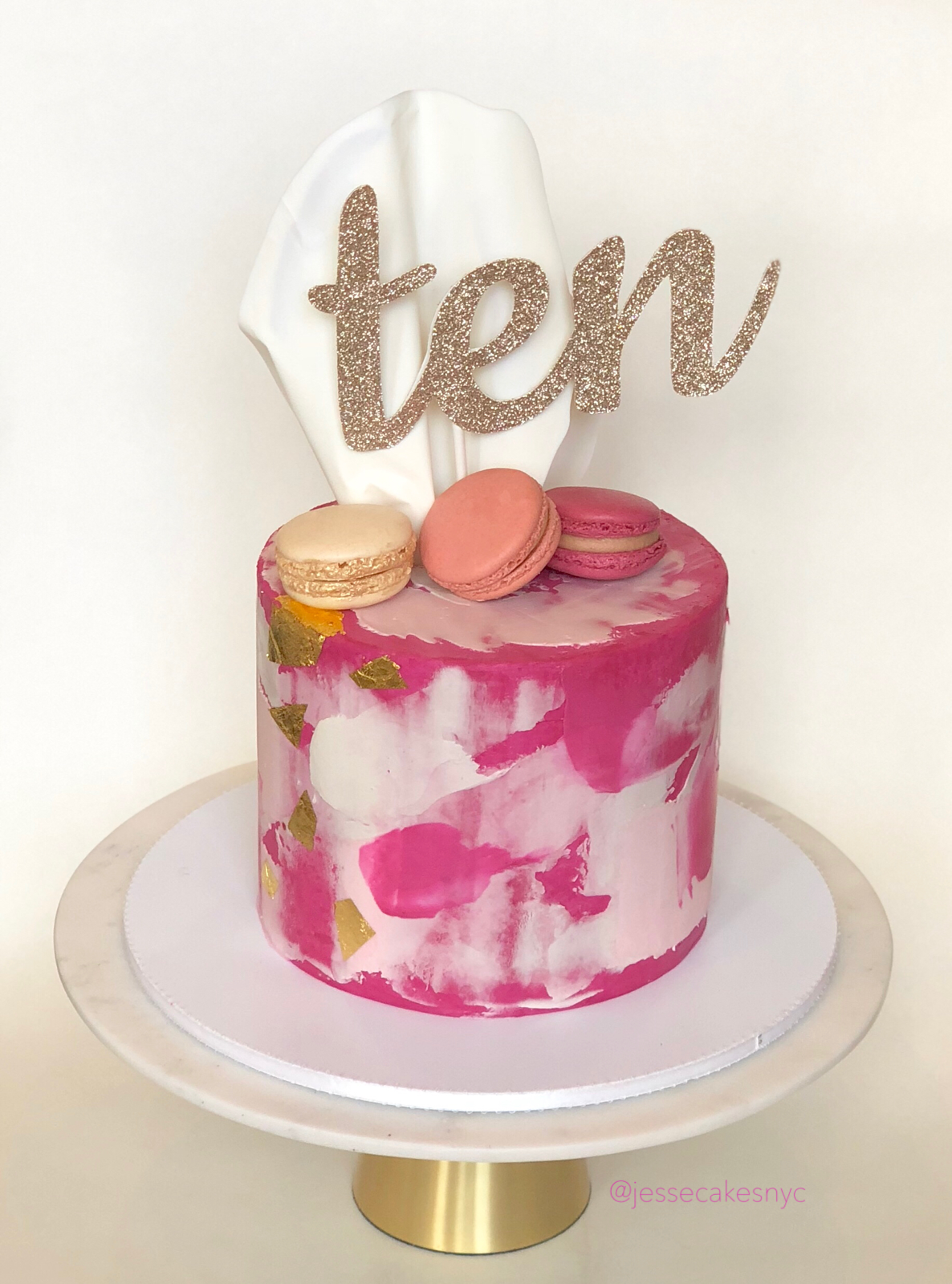 Ten Cake Topper, 10th Birthday Decorations, Tenth Birthday Cake, Gold Cake Topper
